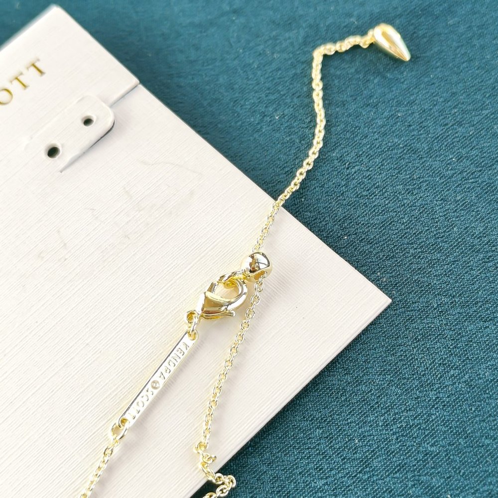 KENDRA SCOTT Haven Heart Multi Mix Enamel Gold Strand Necklace NEW - Picture 3 of 3